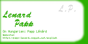 lenard papp business card