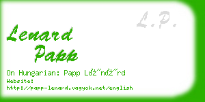 lenard papp business card